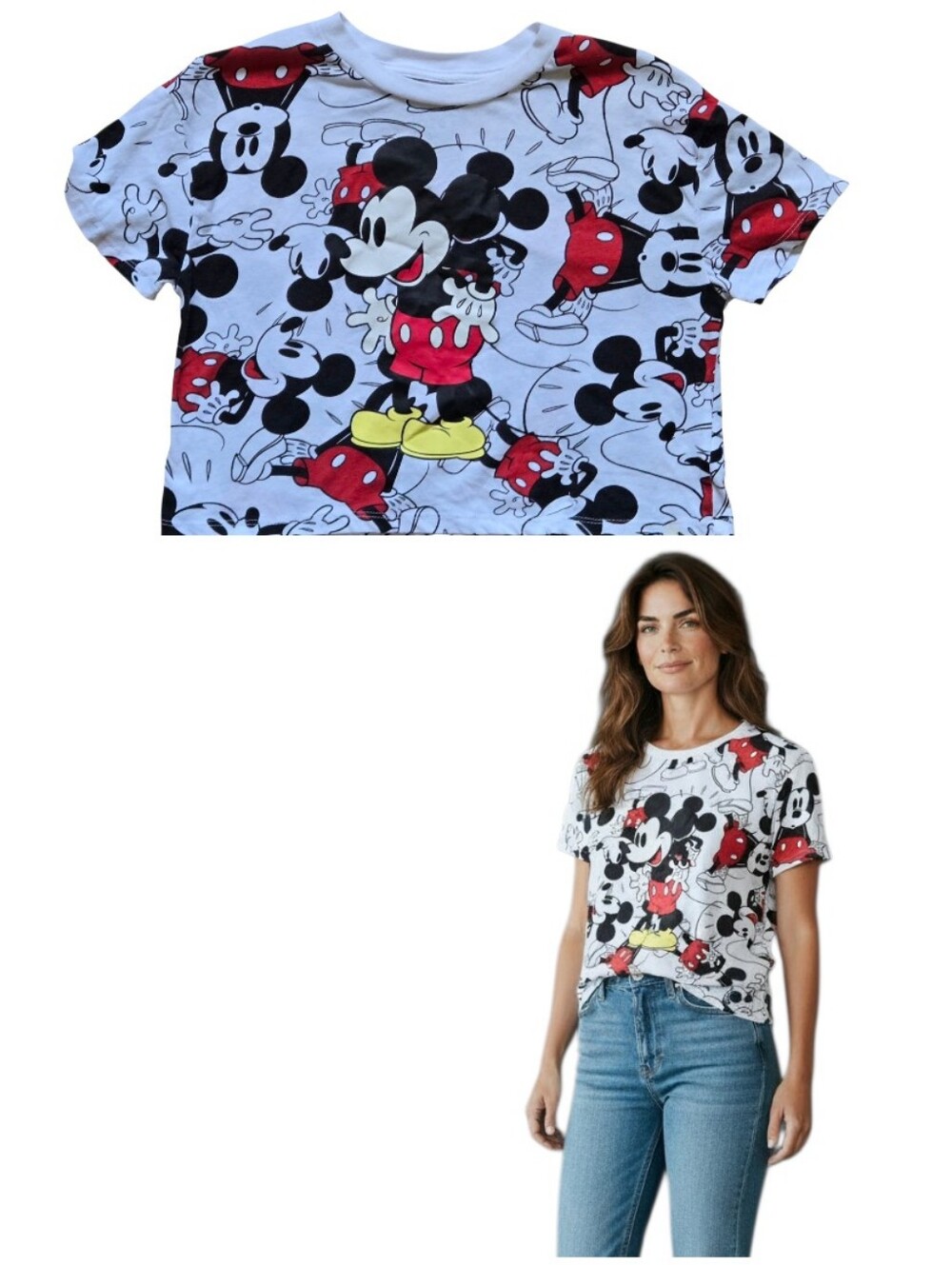 Disney Mickey Mouse All Over Print Graphic Tee Size Small
